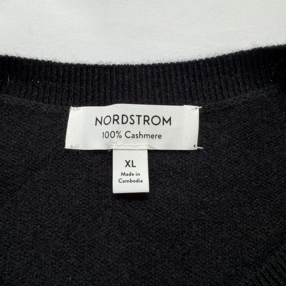 Nordstrom 100% Cashmere Crewneck Sweater Black Sz XL Minimalist Quiet Luxury NWT - Picture 9 of 11